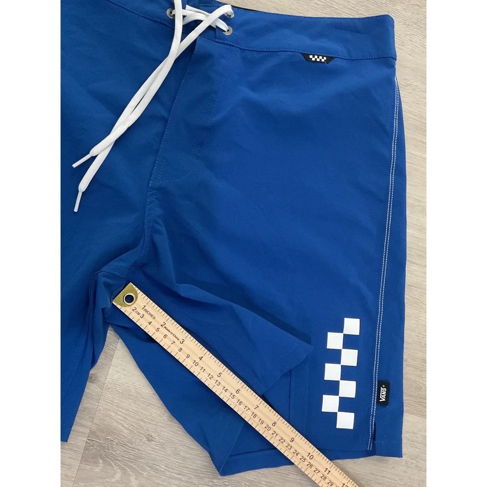 Vans Mens Blue Checkerboard Board Shorts Size 32 VN0007XR7WM Surf Swim Trunks